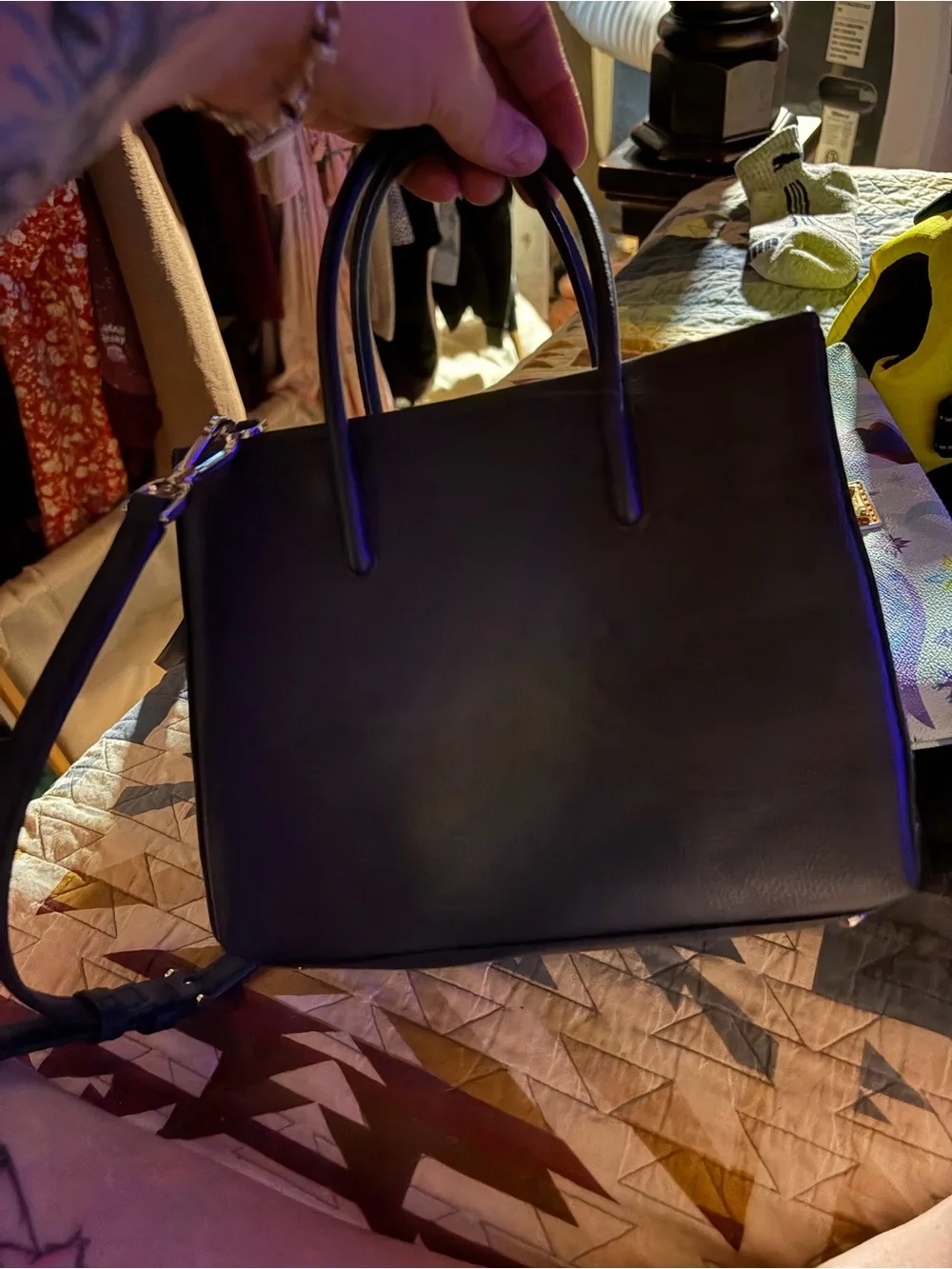 kate spade Black Alice-Inspired Satchel with Teacup Appliqués